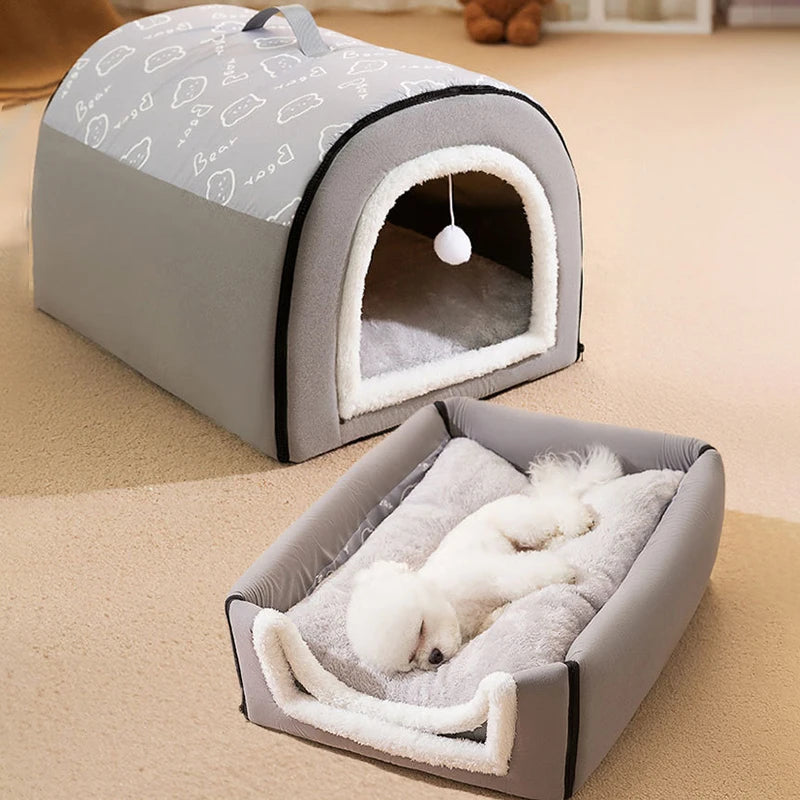 Winter Warm Pet Bed - Removable Sleeping Bed for Small Dogs, Puppies & Cats