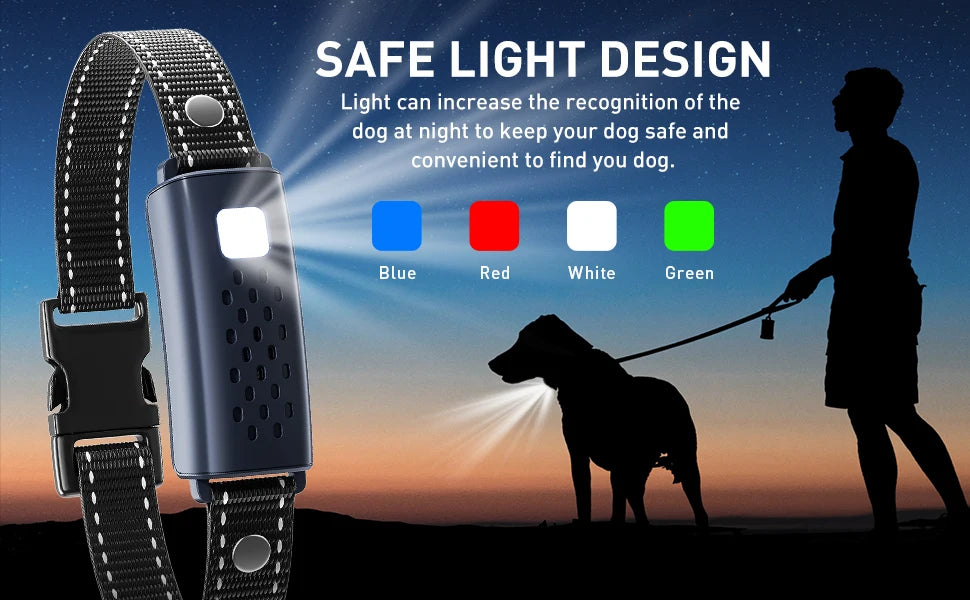 Smart Dog Training Collar with Remote – Long Range, Anti-Bark, Beep, Vibration, Shock & Light Modes | Waterproof & Rechargeable!