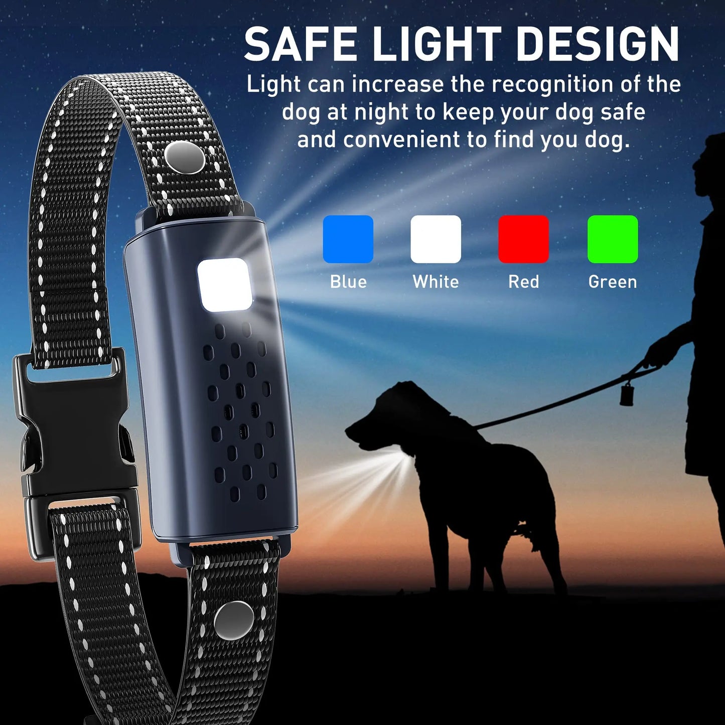 Smart Dog Training Collar with Remote – Long Range, Anti-Bark, Beep, Vibration, Shock & Light Modes | Waterproof & Rechargeable!