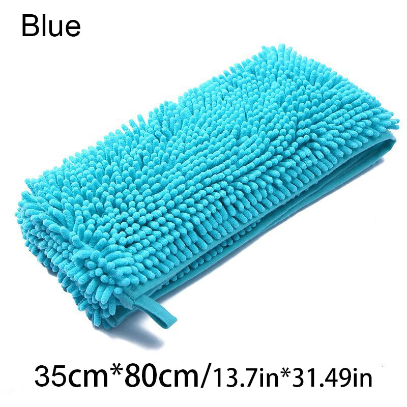 Blue microfiber cleaning cloth on a white background