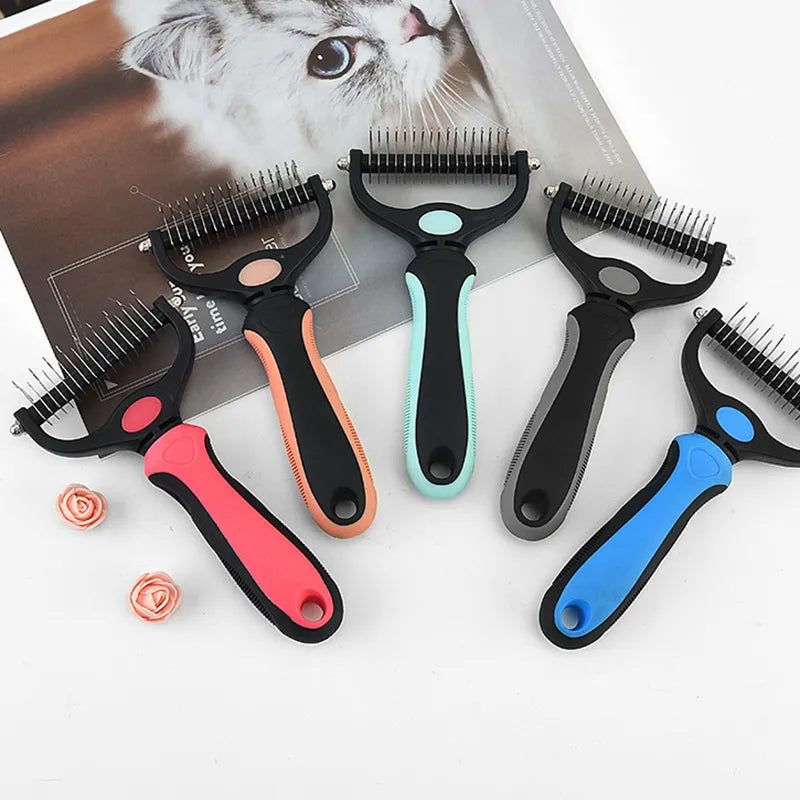 Pet Deshedding Brush: Grooming Tool for Dogs and Cats