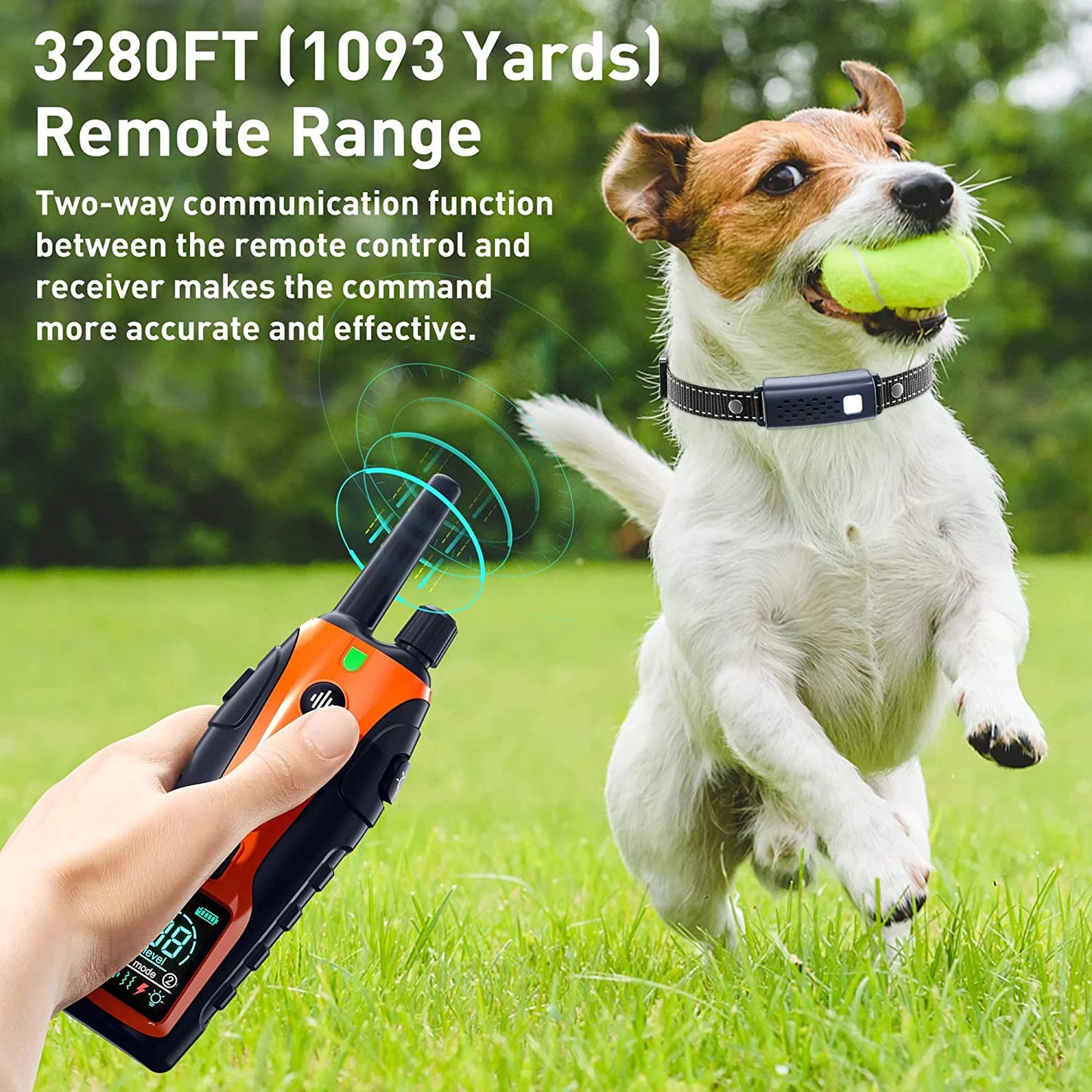 Smart Dog Training Collar with Remote – Long Range, Anti-Bark, Beep, Vibration, Shock & Light Modes | Waterproof & Rechargeable!