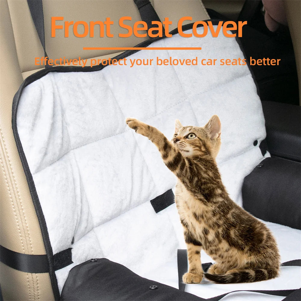 Portable Dog Car Seat Bed – Waterproof Pet Booster Seat with Safety Belt & Travel Cushion