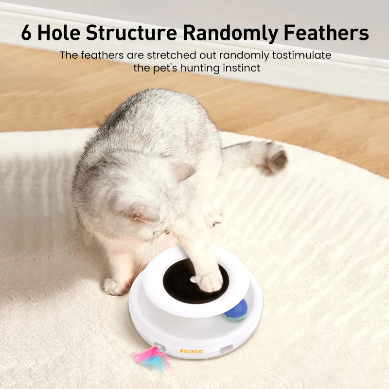 2-in-1 Smart Cat Toy Set: Automatic Feather Fun Ball with 5 Interactive Modes