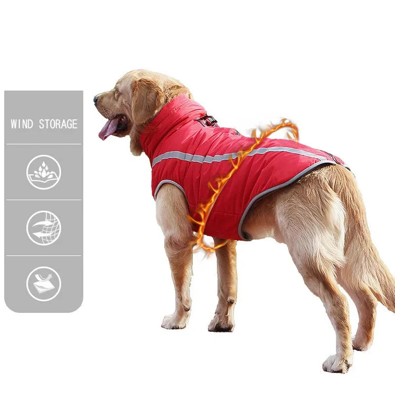 Waterproof Winter Dog Jacket – Warm, Padded & Reflective Coat for Medium to Large Dogs