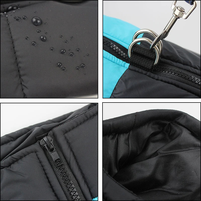 Cosy Waterproof Dog Jacket with D-Ring – Ideal for Autumn & Winter