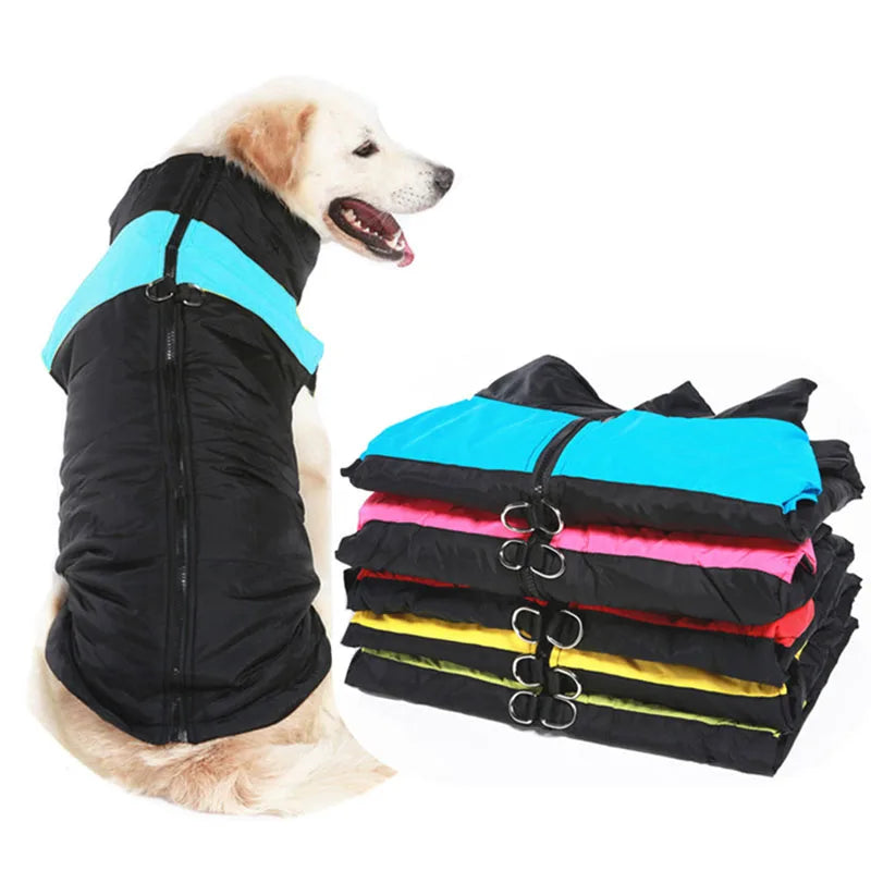 Cosy Waterproof Dog Jacket with D-Ring – Ideal for Autumn & Winter